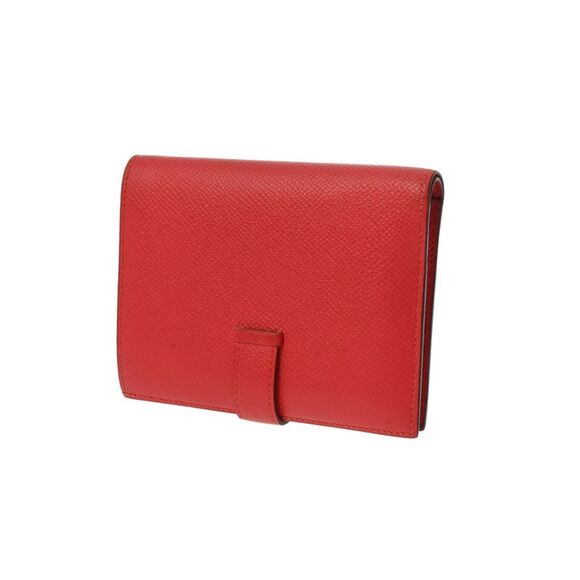 Pre Loved Hermes Luxury Leather Wallet with Box and Coin Case Unisex Red - Picture 3 of 8